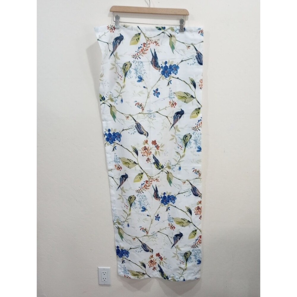 Vogol White Bird Print Valances, Set Of 2 Panels